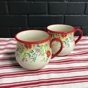 Pioneer Woman Holiday Cheer Set Of 2 Belly Mugs